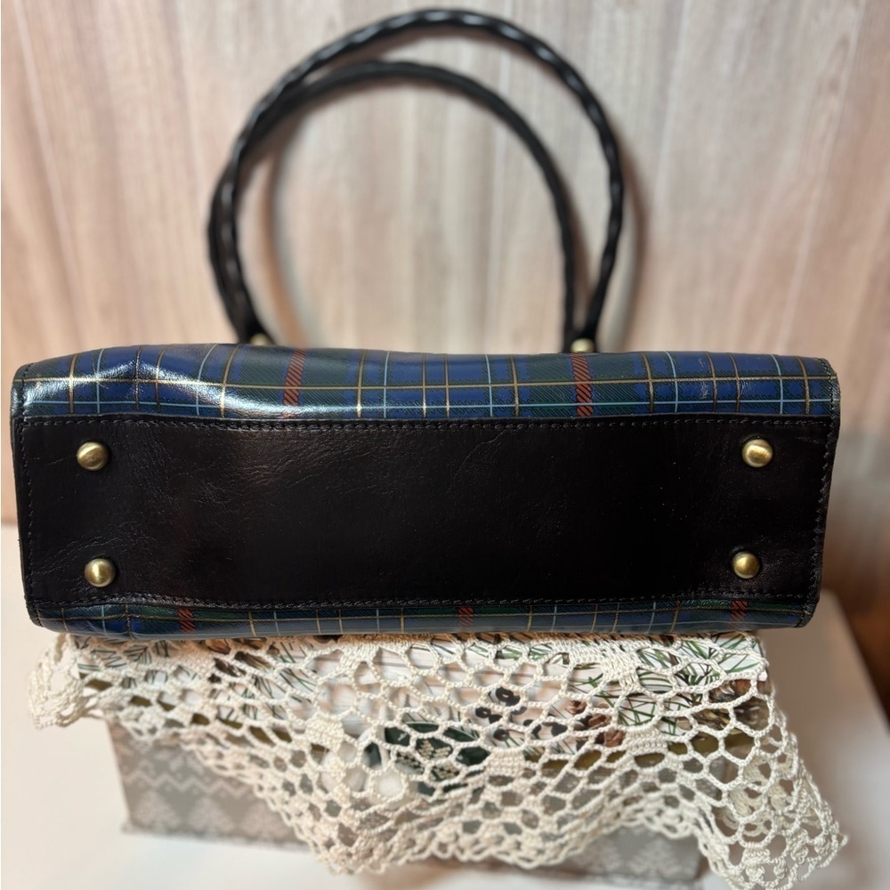 Patricia Nash Tartan Rienzo Satche Plaid Leather Shoulder Bag with Black Accents - Picture 5 of 13
